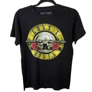 Guns N’ Roses Vintage Band Tee Small Black 100% Cotton Rock Graphic Shirt Grunge